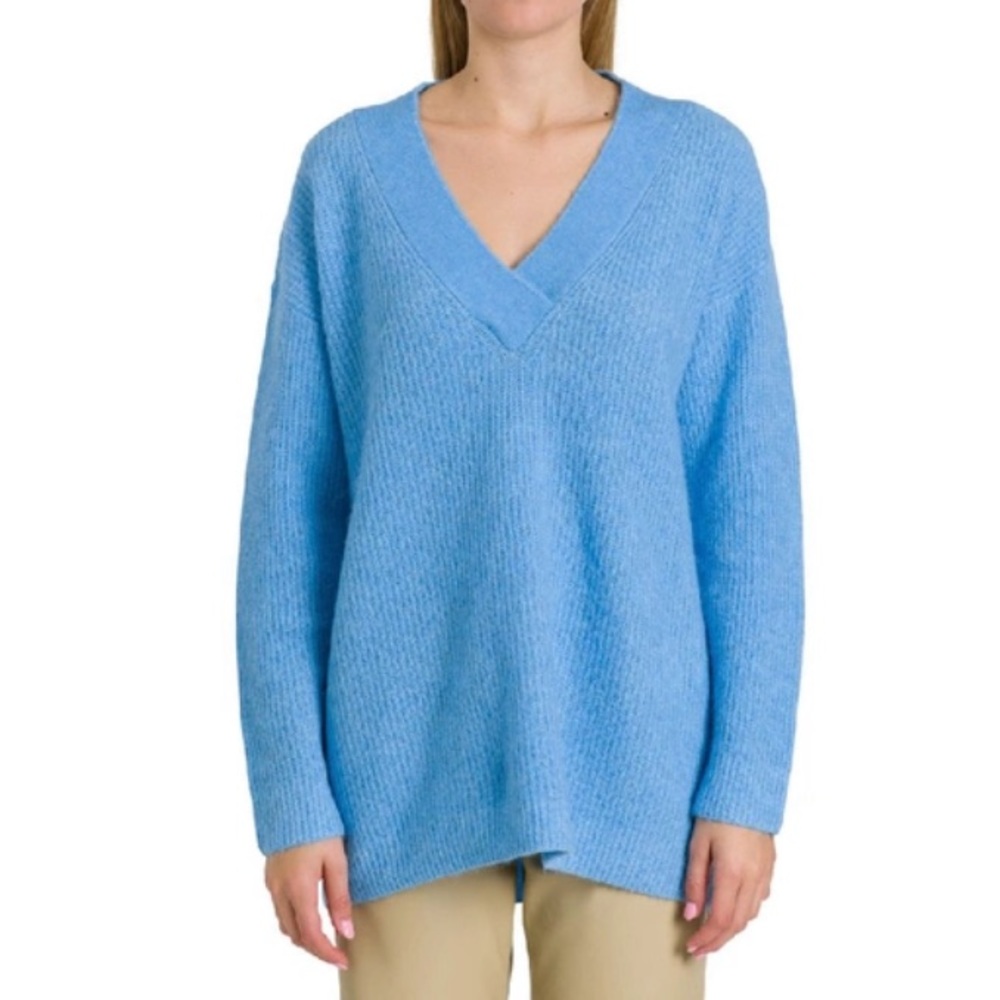 GANNI Light Blue Wool Sweater